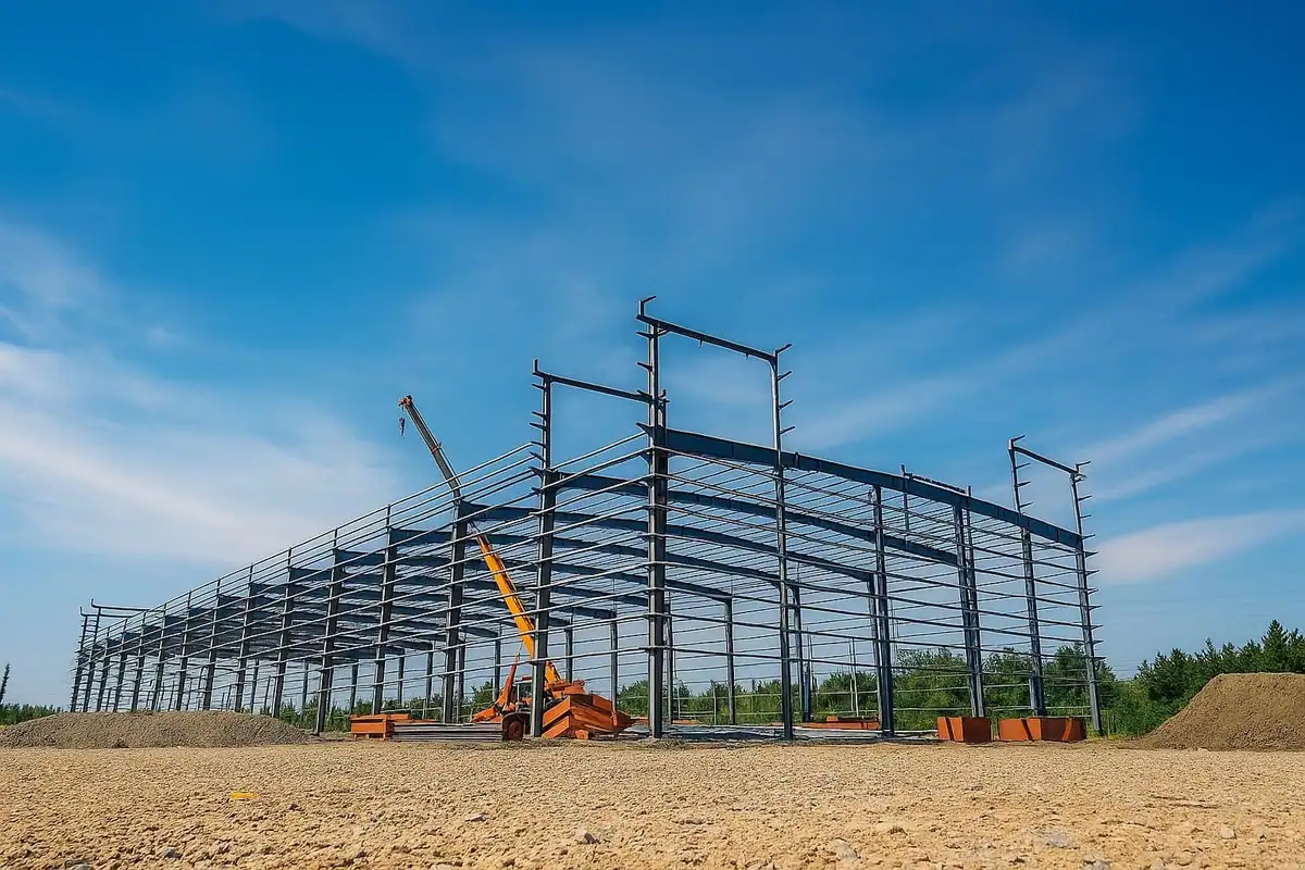 Structure métallique en cours de montage par TMCC